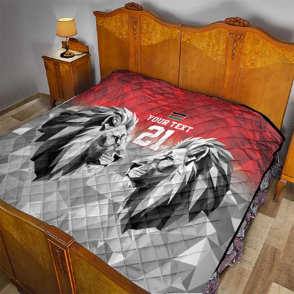 Custom Rugby Africa Kenya Quilt Red Kenyan 22-23 Motif - African Pride