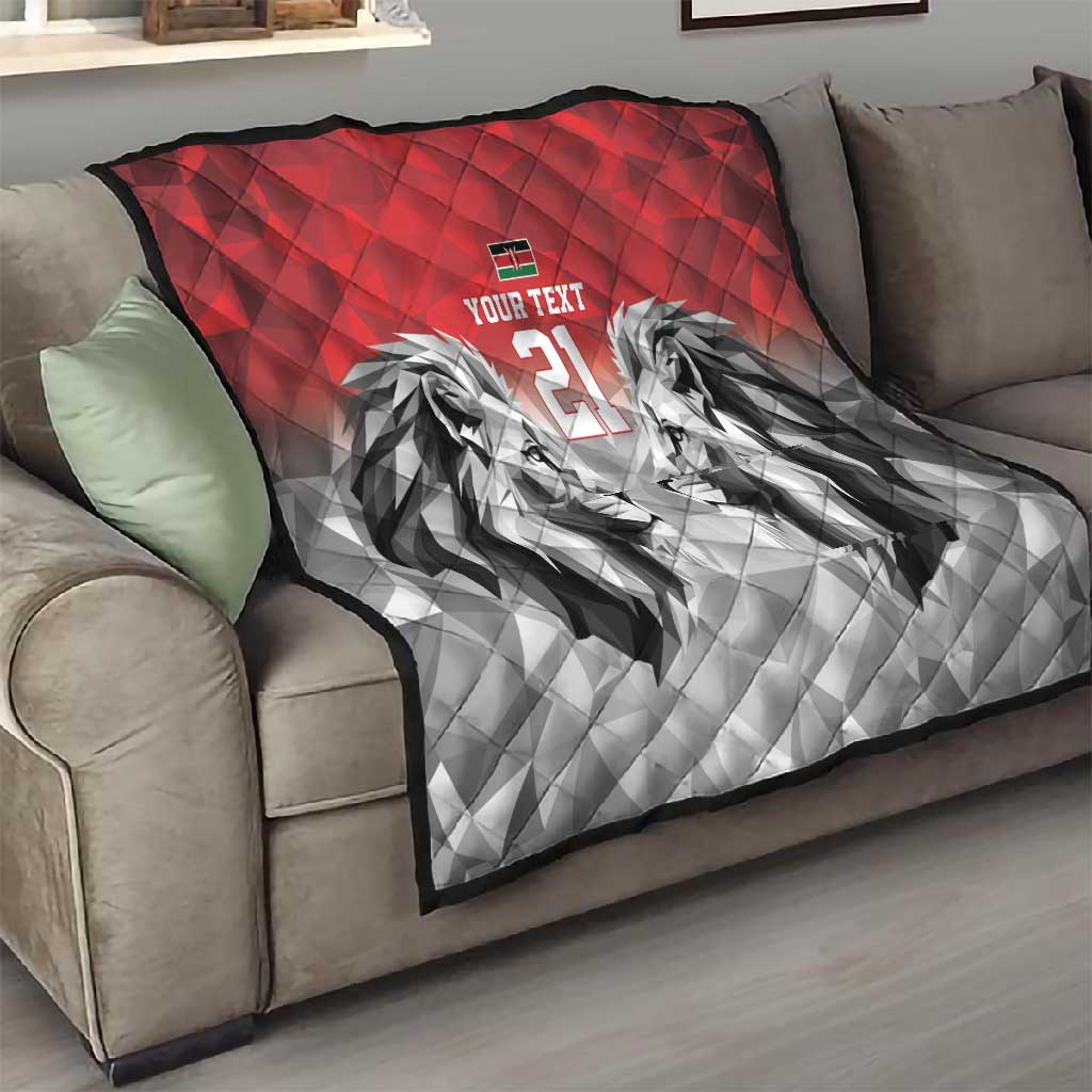 Custom Rugby Africa Kenya Quilt Red Kenyan 22-23 Motif - African Pride
