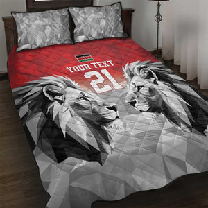 Custom Rugby Africa Kenya Quilt Bed Set Red Kenyan 22-23 Motif - African Pride