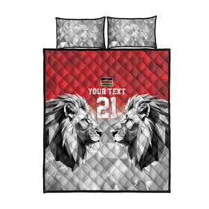 Custom Rugby Africa Kenya Quilt Bed Set Red Kenyan 22-23 Motif - African Pride