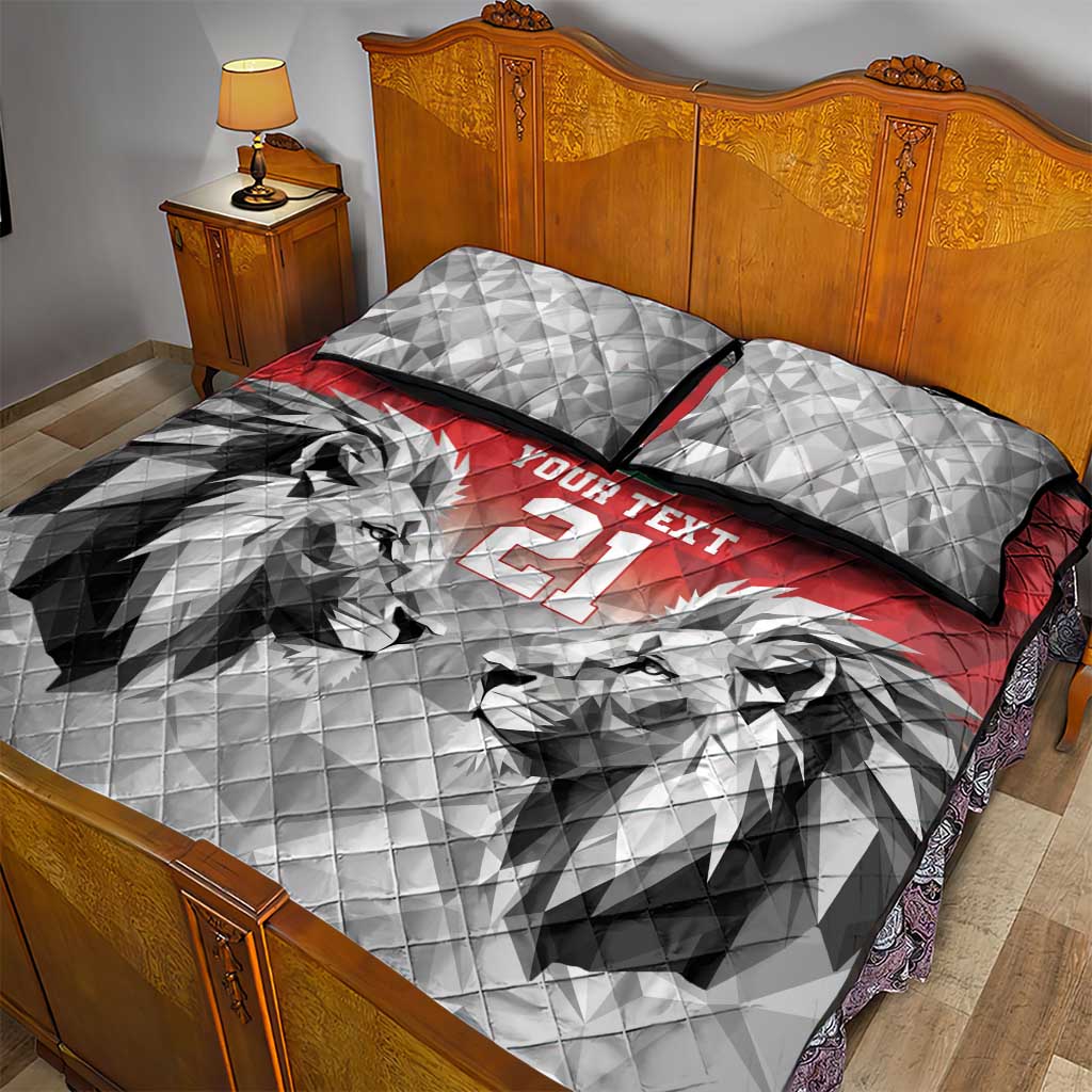 Custom Rugby Africa Kenya Quilt Bed Set Red Kenyan 22-23 Motif - African Pride