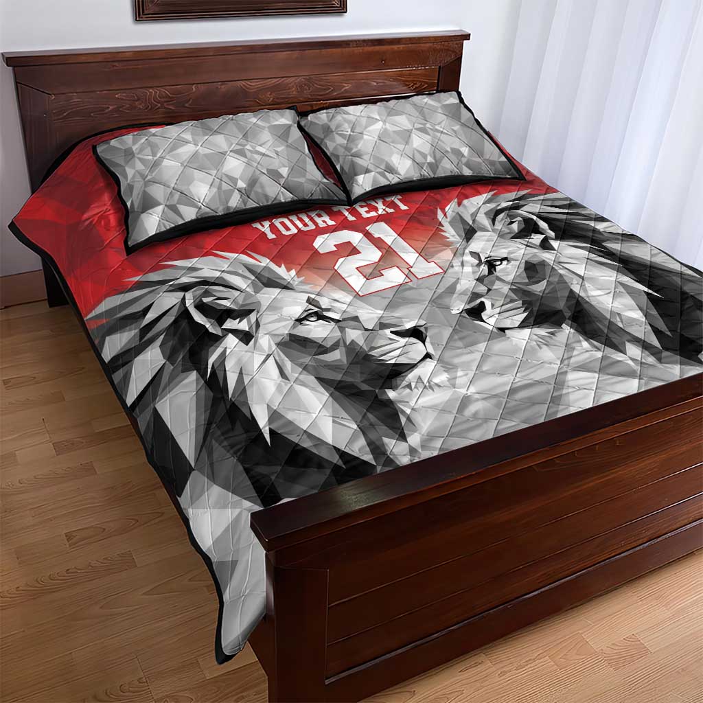 Custom Rugby Africa Kenya Quilt Bed Set Red Kenyan 22-23 Motif - African Pride