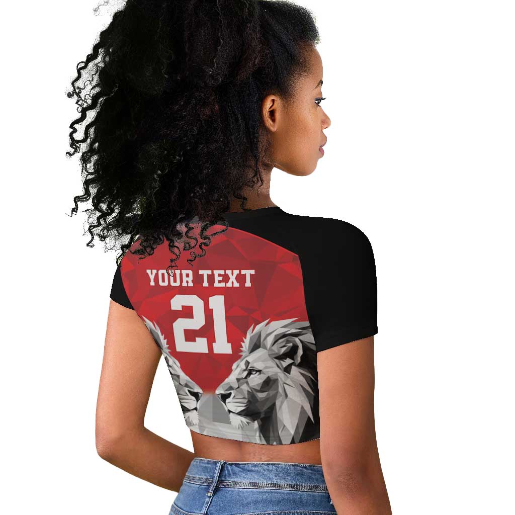 Custom Rugby Africa Kenya Raglan Cropped T shirt Red Kenyan 22-23 Motif - African Pride