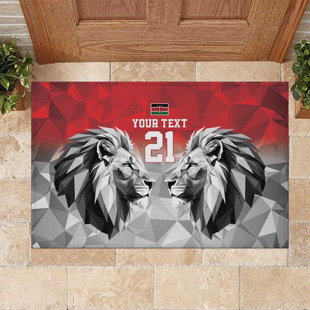 Custom Rugby Africa Kenya Rubber Doormat Red Kenyan 22-23 Motif - African Pride