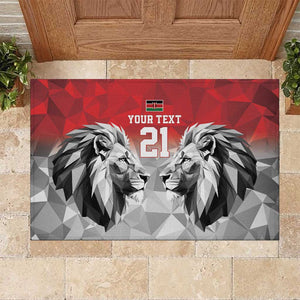 Custom Rugby Africa Kenya Rubber Doormat Red Kenyan 22-23 Motif - African Pride