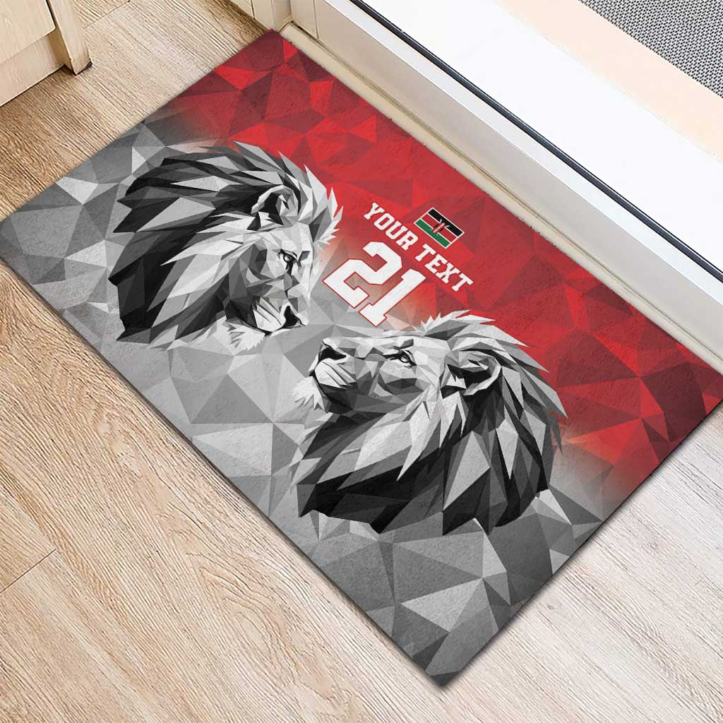 Custom Rugby Africa Kenya Rubber Doormat Red Kenyan 22-23 Motif - African Pride