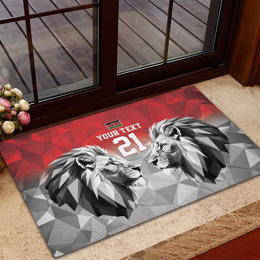 Custom Rugby Africa Kenya Rubber Doormat Red Kenyan 22-23 Motif - African Pride