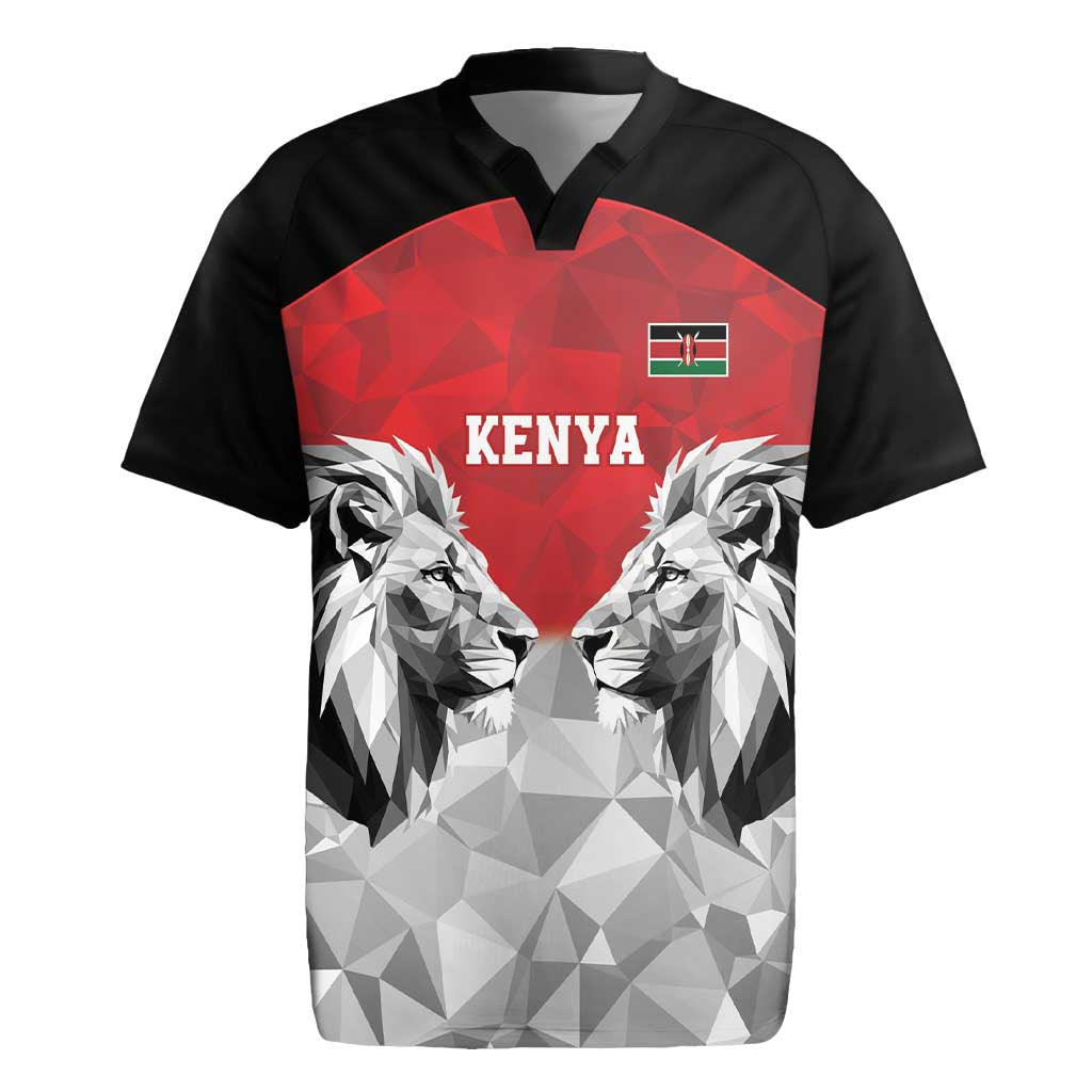 Custom Rugby Africa Kenya Rugby Jersey Red Kenyan 22-23 Motif by ...