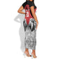 Custom Rugby Africa Kenya Short Sleeve Bodycon Dress Red Kenyan 22-23 Motif - African Pride