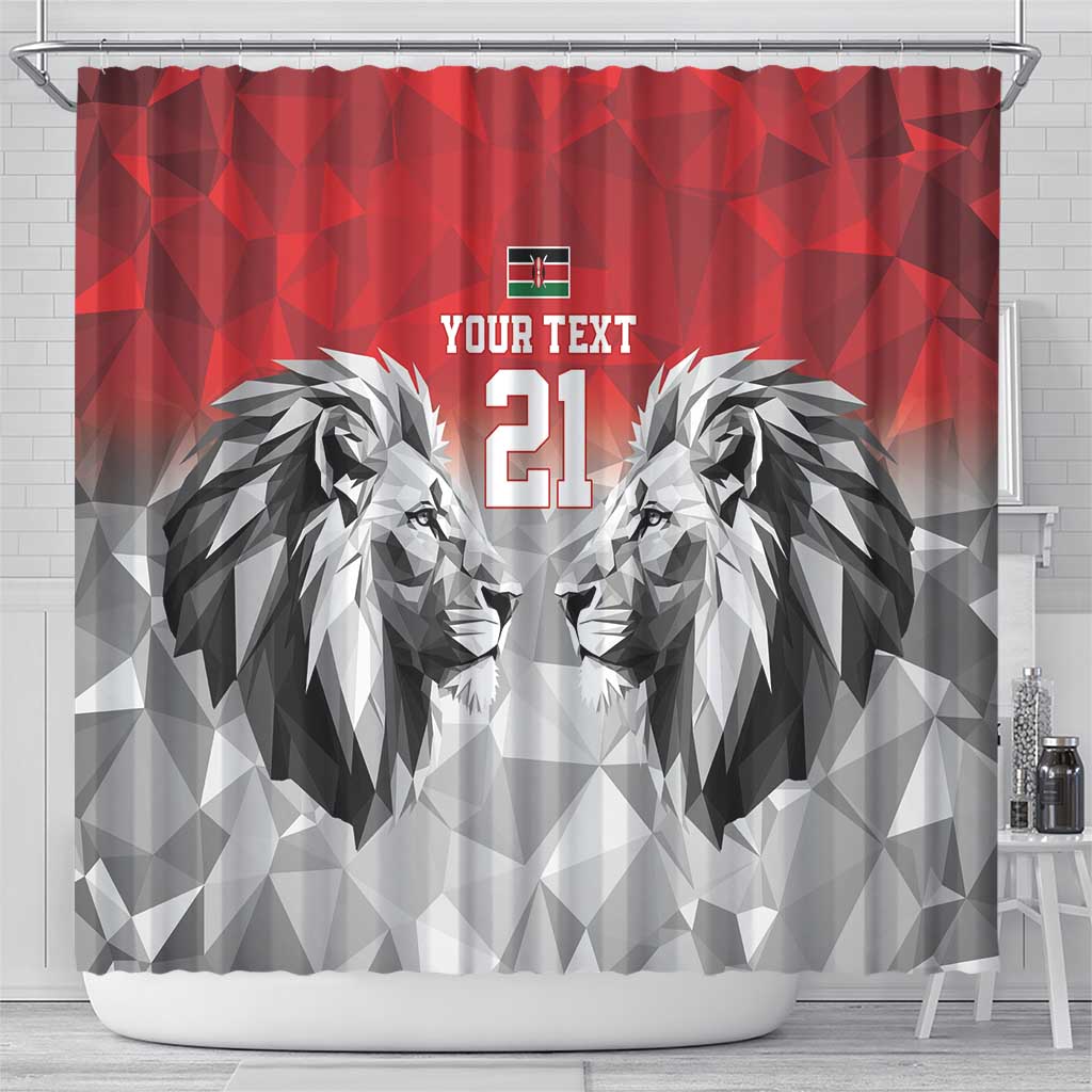 Custom Rugby Africa Kenya Shower Curtain Red Kenyan 22-23 Motif - African Pride