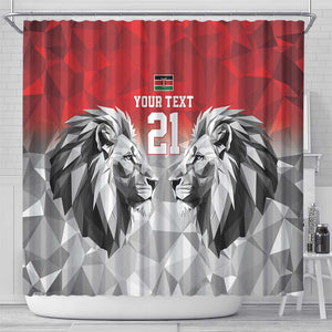 Custom Rugby Africa Kenya Shower Curtain Red Kenyan 22-23 Motif - African Pride