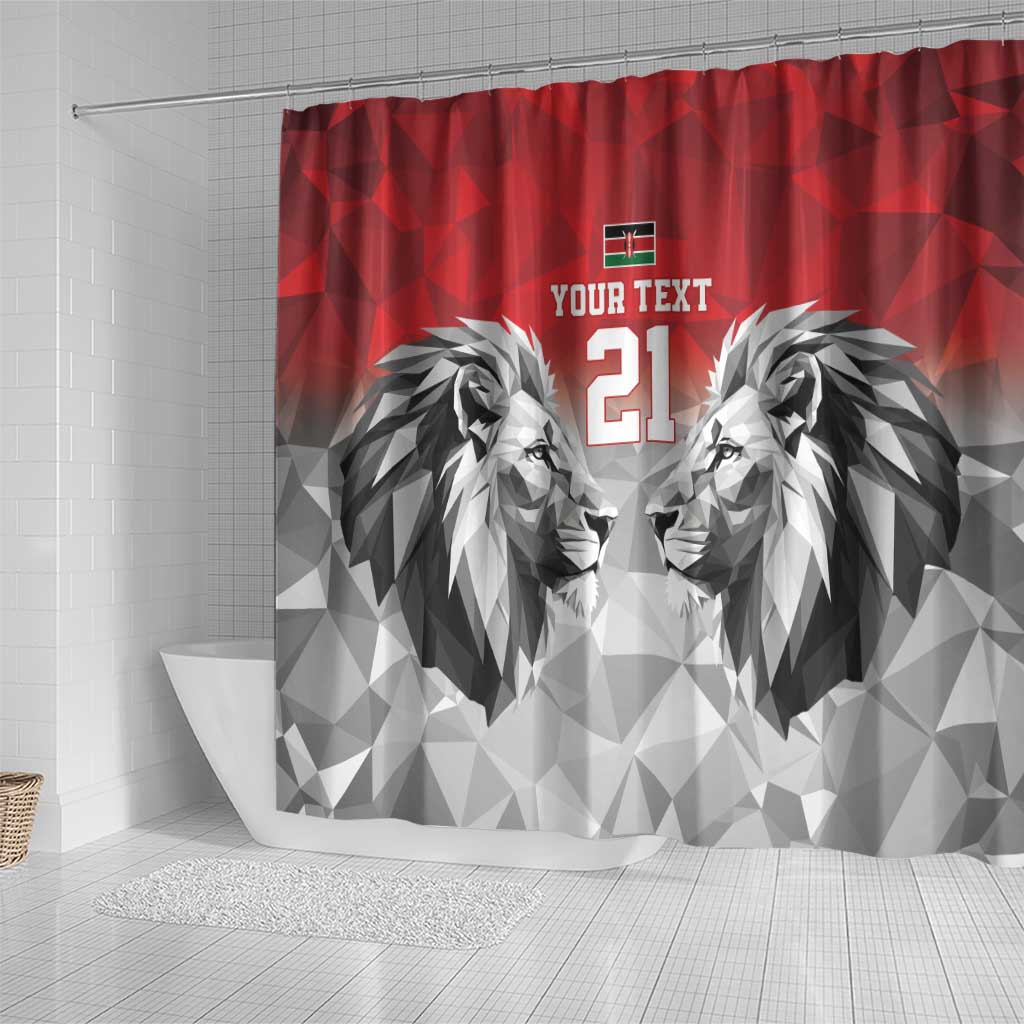 Custom Rugby Africa Kenya Shower Curtain Red Kenyan 22-23 Motif - African Pride