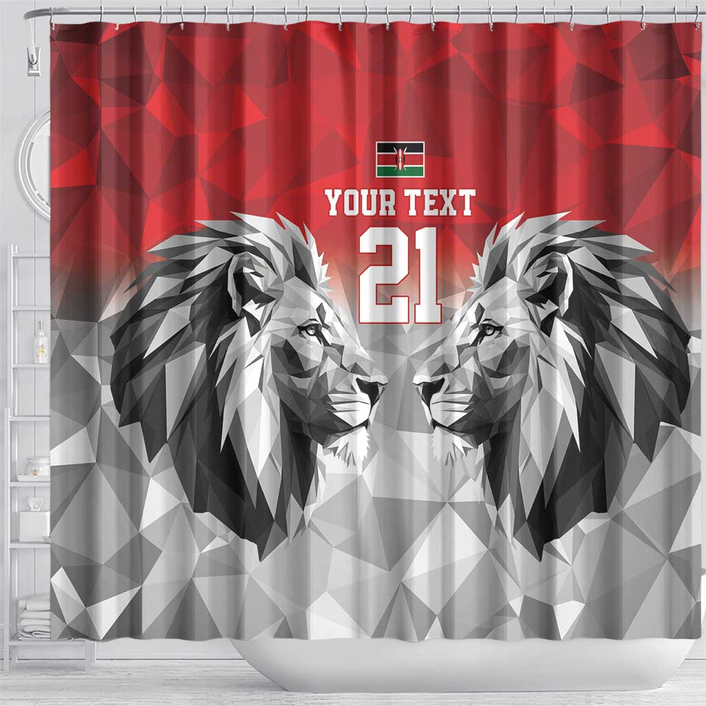 Custom Rugby Africa Kenya Shower Curtain Red Kenyan 22-23 Motif - African Pride