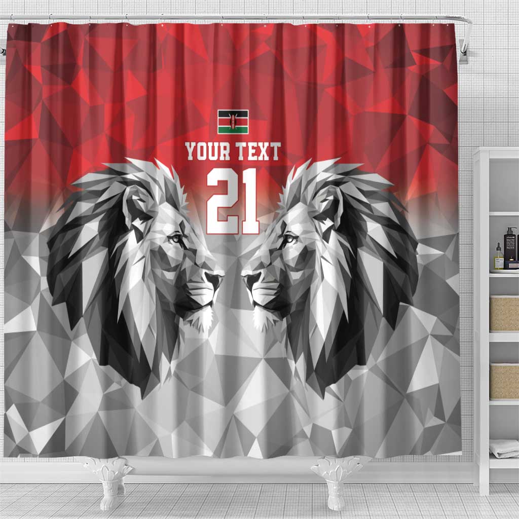 Custom Rugby Africa Kenya Shower Curtain Red Kenyan 22-23 Motif - African Pride