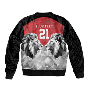 Custom Rugby Africa Kenya Sleeve Zip Bomber Jacket Red Kenyan 22-23 Motif - African Pride