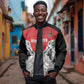Custom Rugby Africa Kenya Sleeve Zip Bomber Jacket Red Kenyan 22-23 Motif - African Pride