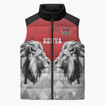 Custom Rugby Africa Kenya Sleeveless Puffer Jacket Red Kenyan 22-23 Motif