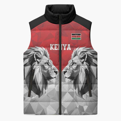 Custom Rugby Africa Kenya Sleeveless Puffer Jacket Red Kenyan 22-23 Motif