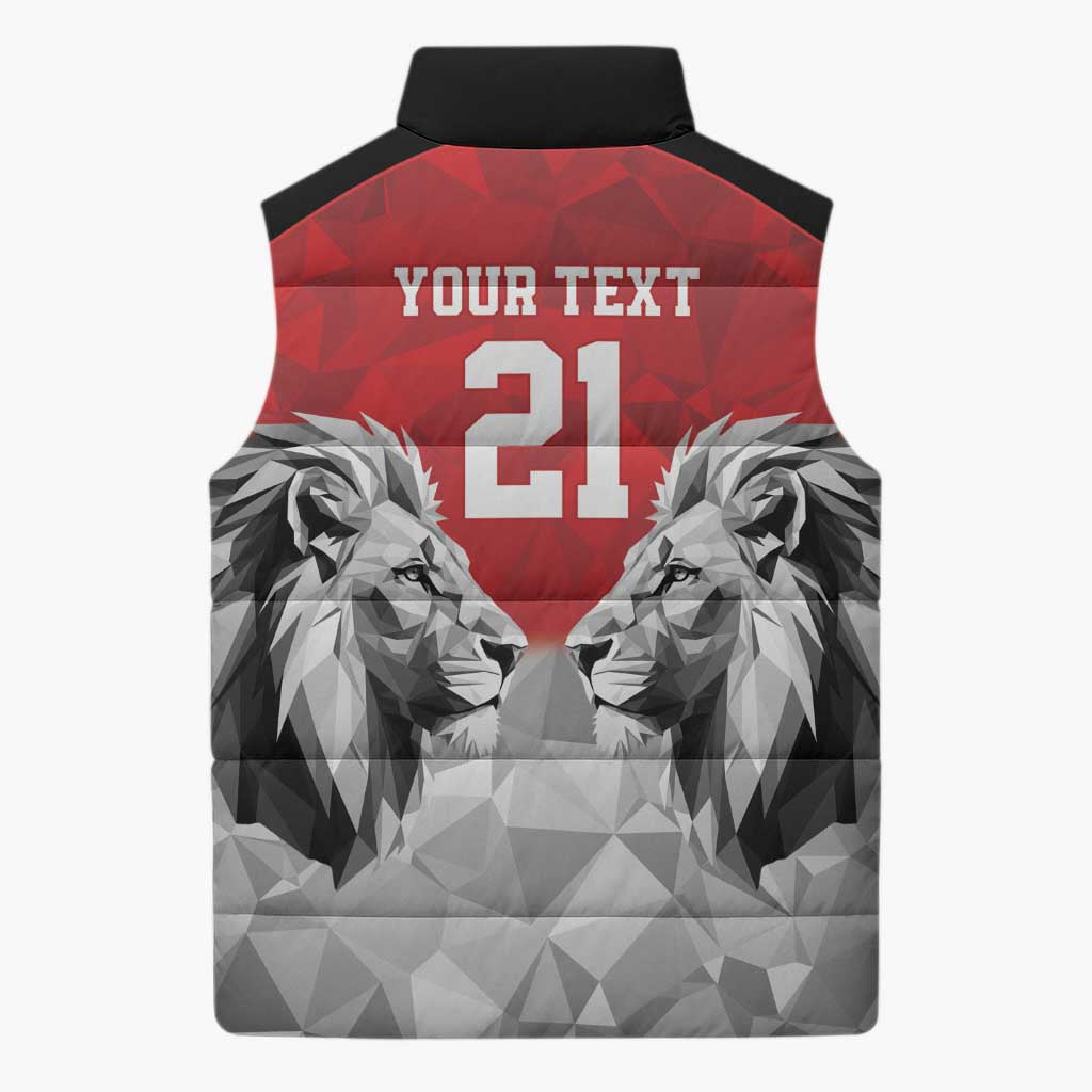 Custom Rugby Africa Kenya Sleeveless Puffer Jacket Red Kenyan 22-23 Motif