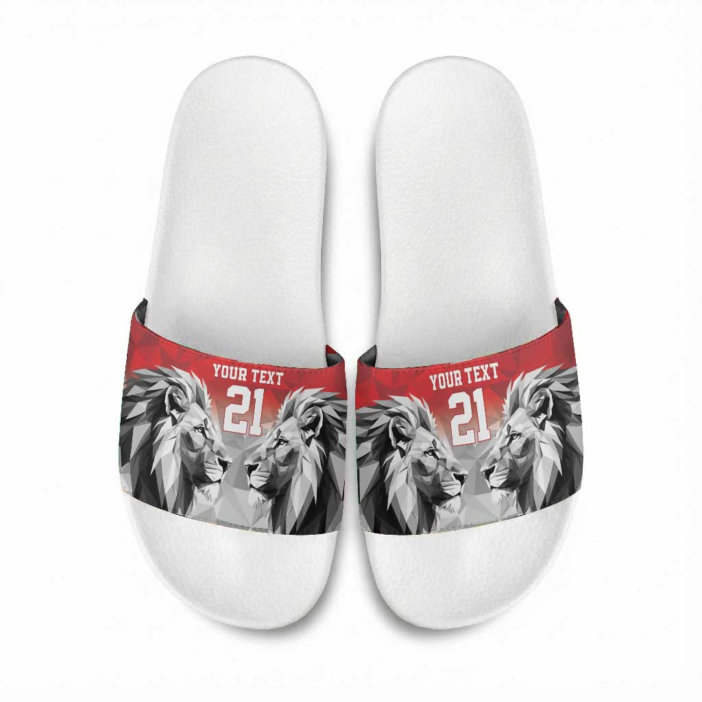Custom Rugby Africa Kenya Slide Sandals Red Kenyan 22-23 Motif