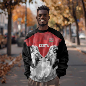 Custom Rugby Africa Kenya Sweatshirt Red Kenyan 22-23 Motif - African Pride