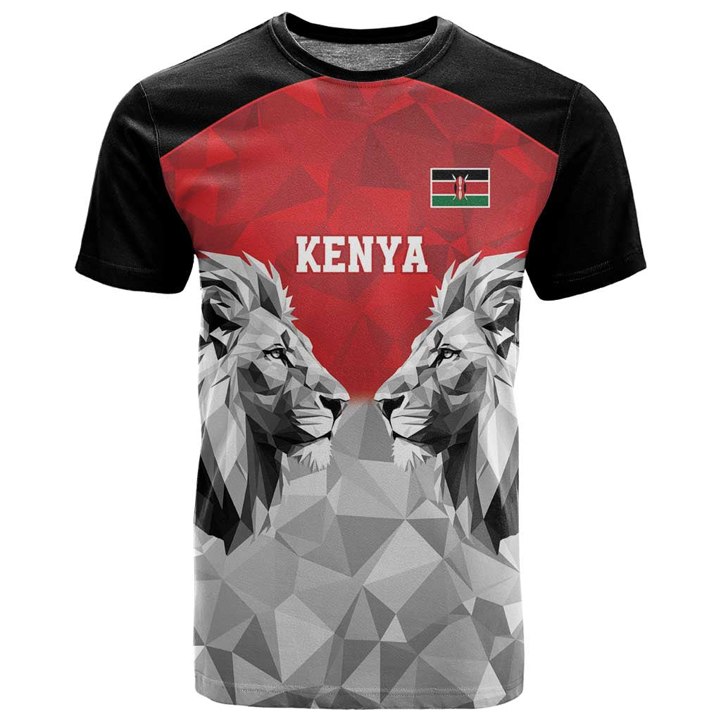Custom Rugby Africa Kenya T shirt Red Kenyan 22-23 Motif - African Pride
