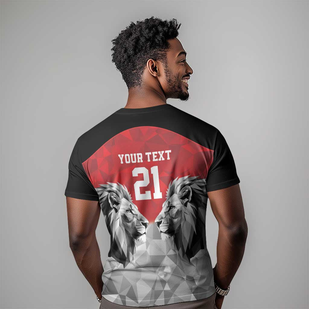 Custom Rugby Africa Kenya T shirt Red Kenyan 22-23 Motif - African Pride