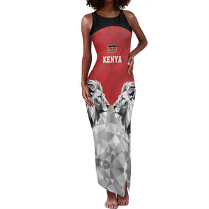 Custom Rugby Africa Kenya Tank Maxi Dress Red Kenyan 22-23 Motif - African Pride