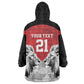 Custom Rugby Africa Kenya Wearable Blanket Hoodie Red Kenyan 22-23 Motif - African Pride