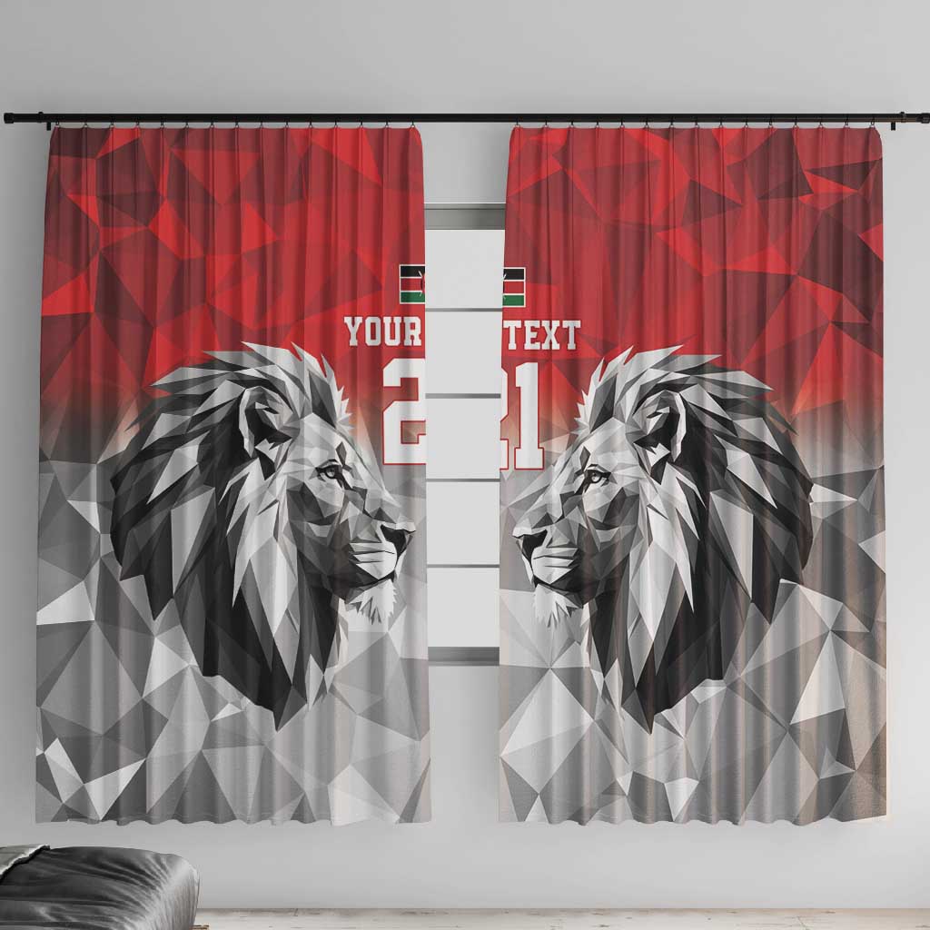 Custom Rugby Africa Kenya Window Curtain Red Kenyan 22-23 Motif - African Pride