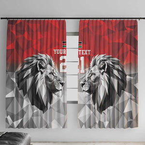Custom Rugby Africa Kenya Window Curtain Red Kenyan 22-23 Motif - African Pride