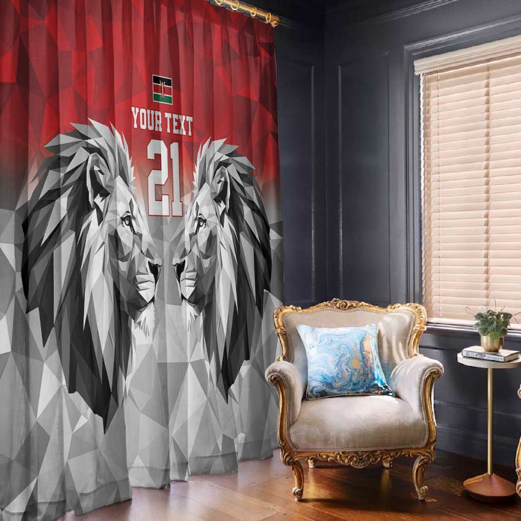 Custom Rugby Africa Kenya Window Curtain Red Kenyan 22-23 Motif - African Pride
