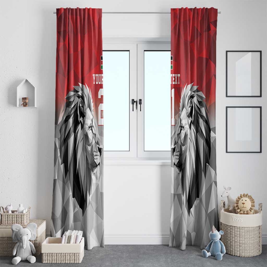 Custom Rugby Africa Kenya Window Curtain Red Kenyan 22-23 Motif - African Pride