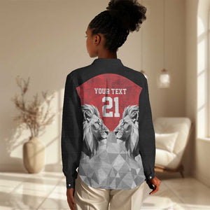 Custom Rugby Africa Kenya Women Casual Shirt Red Kenyan 22-23 Motif - African Pride