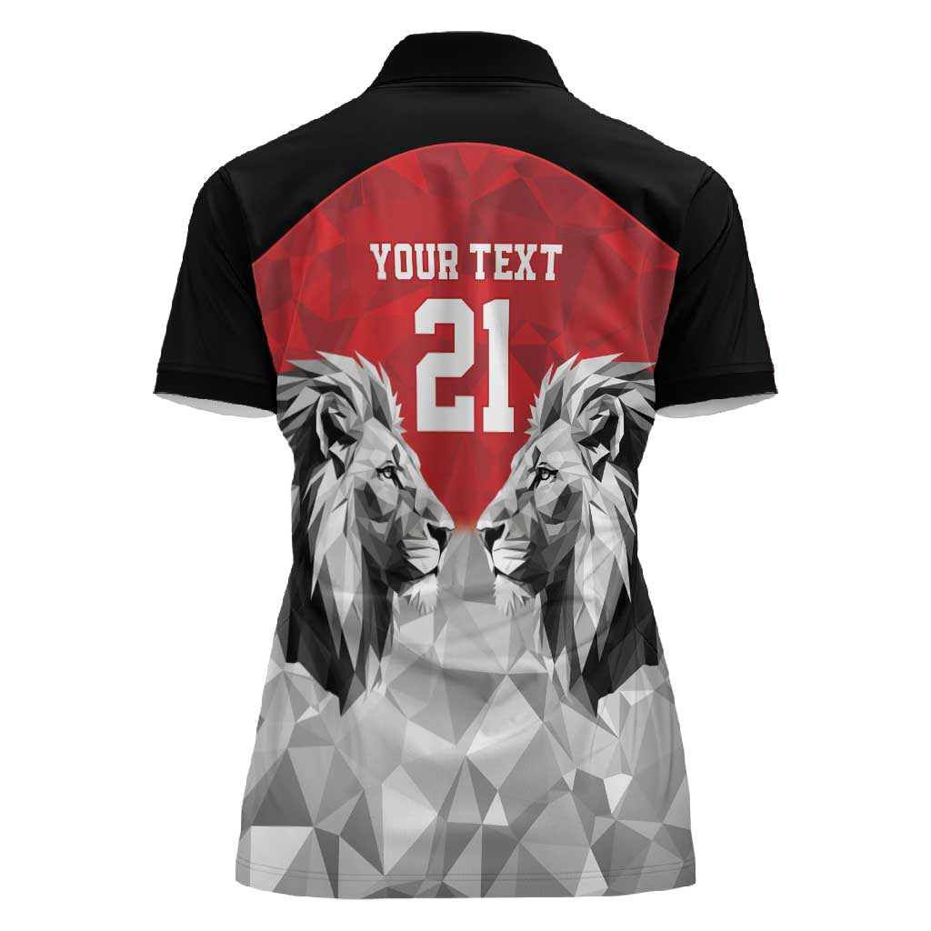 Custom Rugby Africa Kenya Women Polo Shirt Red Kenyan 22-23 Motif - African Pride