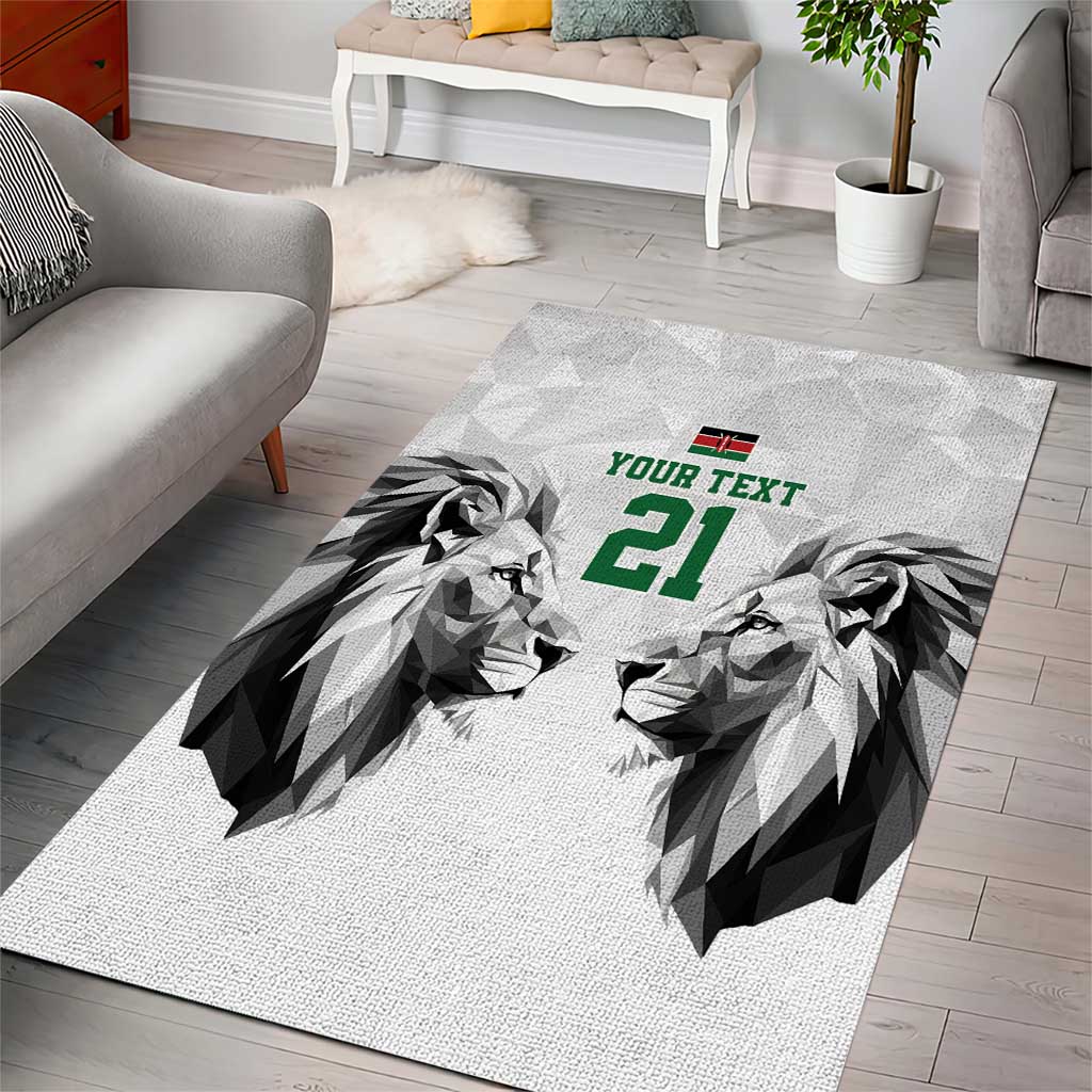 Custom Rugby Africa Kenya Area Rug White Kenyan 22-23 Motif - African Pride