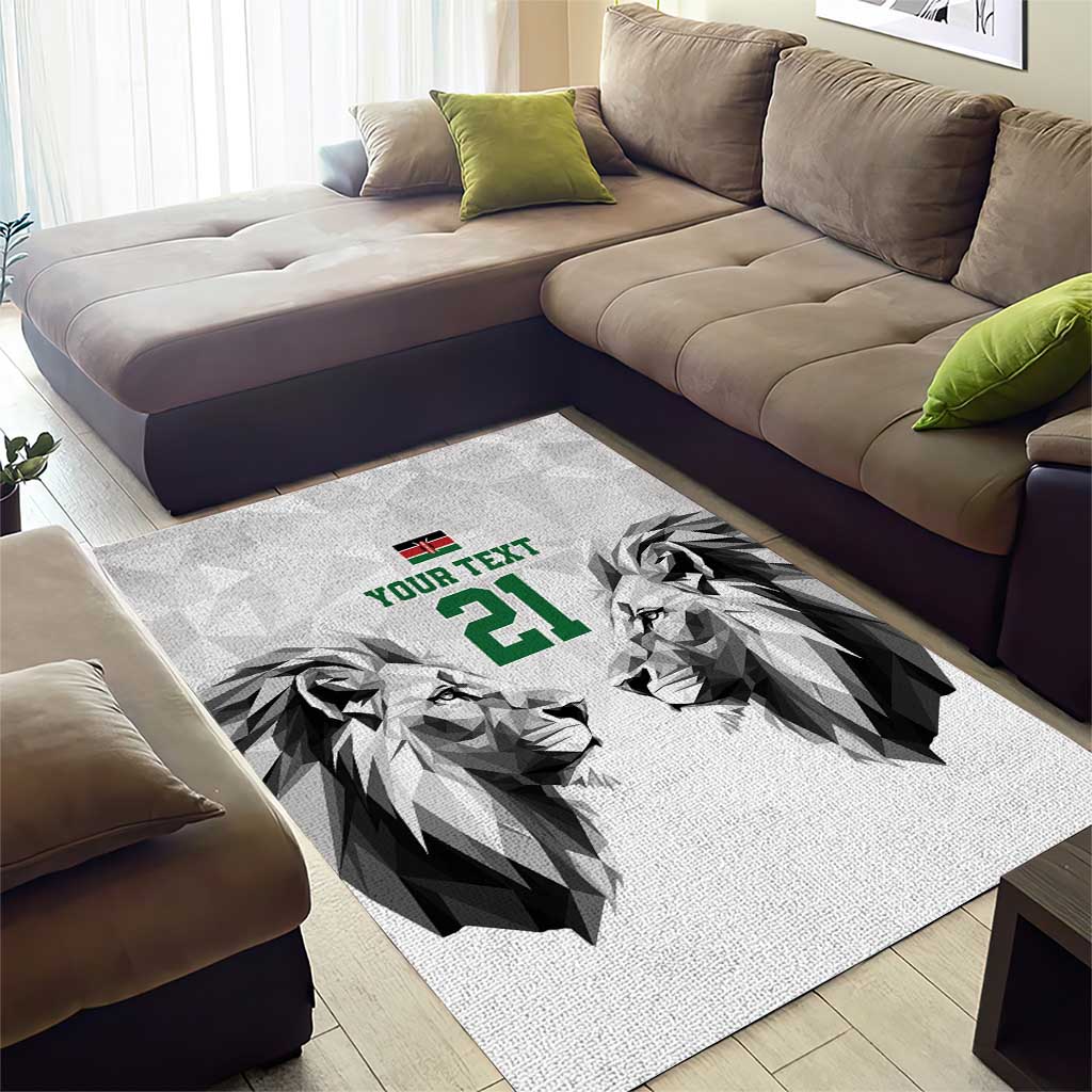 Custom Rugby Africa Kenya Area Rug White Kenyan 22-23 Motif - African Pride