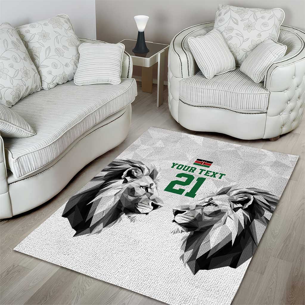Custom Rugby Africa Kenya Area Rug White Kenyan 22-23 Motif - African Pride