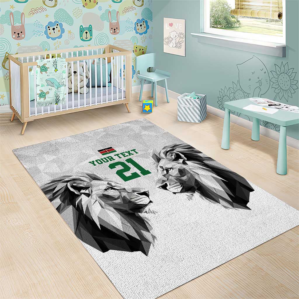 Custom Rugby Africa Kenya Area Rug White Kenyan 22-23 Motif - African Pride