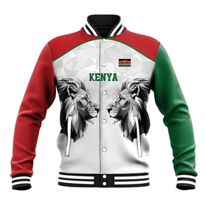 Custom Rugby Africa Kenya Baseball Jacket White Kenyan 22-23 Motif - African Pride