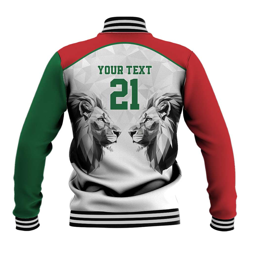 Custom Rugby Africa Kenya Baseball Jacket White Kenyan 22-23 Motif - African Pride