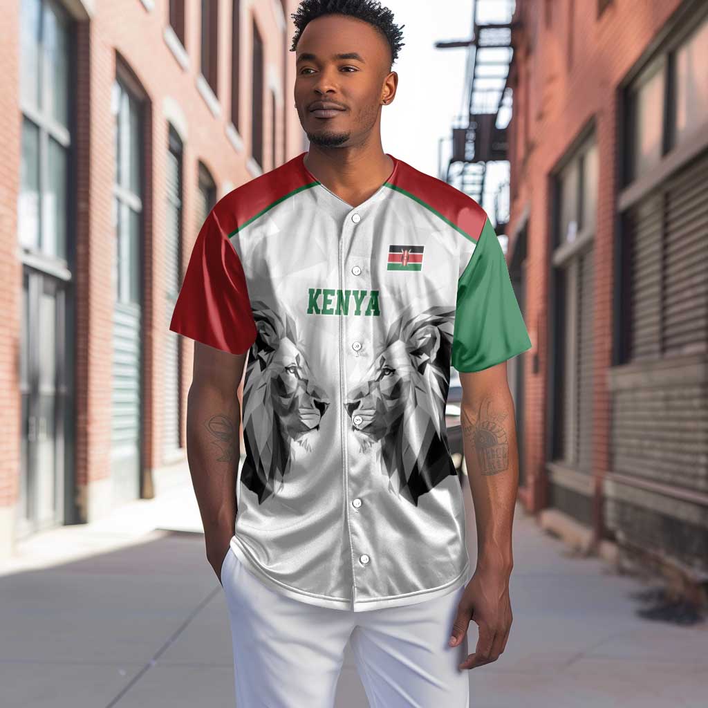 Custom Rugby Africa Kenya Baseball Jersey White Kenyan 22-23 Motif - African Pride