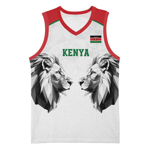 Custom Rugby Africa Kenya Basketball Jersey White Kenyan 22-23 Motif - African Pride