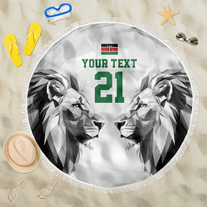 Custom Rugby Africa Kenya Beach Blanket White Kenyan 22-23 Motif - African Pride