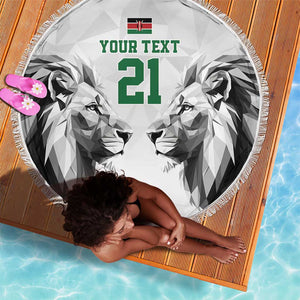 Custom Rugby Africa Kenya Beach Blanket White Kenyan 22-23 Motif - African Pride