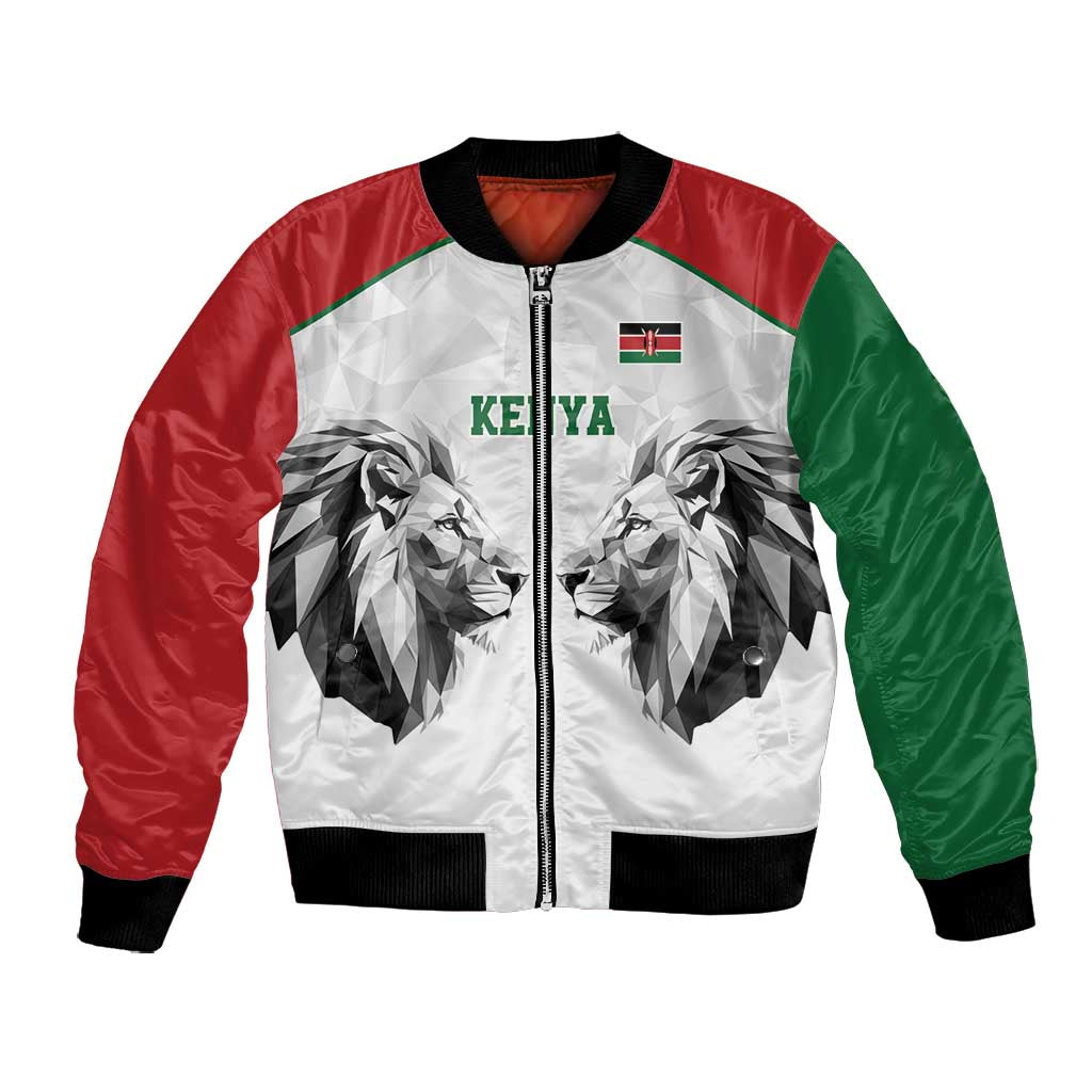 Custom Rugby Africa Kenya Bomber Jacket White Kenyan 22-23 Motif - African Pride