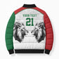 Custom Rugby Africa Kenya Bomber Puffer Jacket White Kenyan 22-23 Motif
