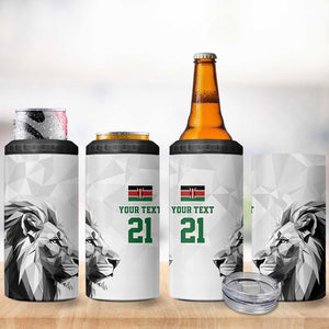 Custom Rugby Africa Kenya 4 in 1 Can Cooler Tumbler White Kenyan 22-23 Motif - African Pride