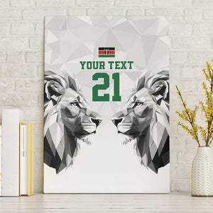 Custom Rugby Africa Kenya Canvas Wall Art White Kenyan 22-23 Motif - African Pride