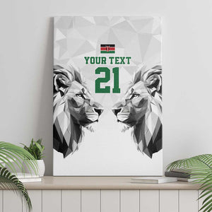 Custom Rugby Africa Kenya Canvas Wall Art White Kenyan 22-23 Motif - African Pride